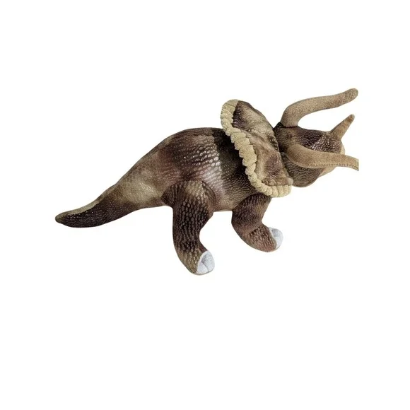 Wild Republic Triceratops Dinosaur‎ 16" Long Dino Brown Tan Plush Stuffed Animal - Picture 2 of 5